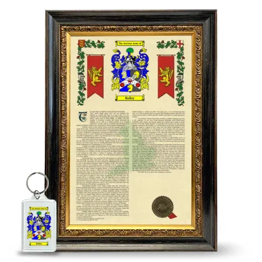 Kallay Framed Armorial History and Keychain - Heirloom