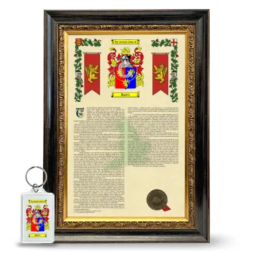 Kate's Framed Armorial History and Keychain - Heirloom