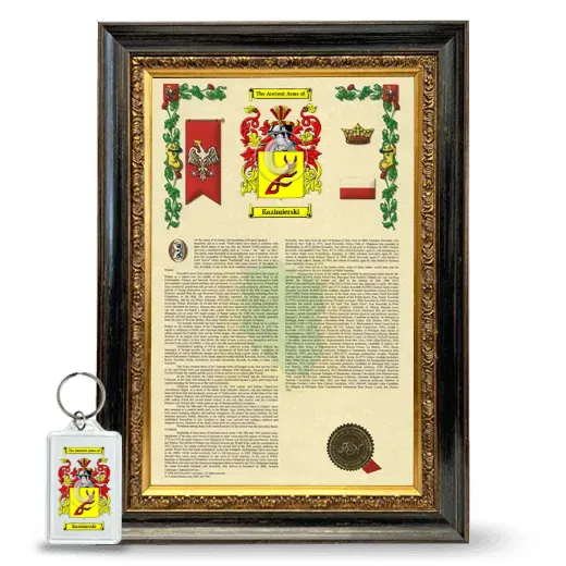 Kazimierski Framed Armorial History and Keychain - Heirloom