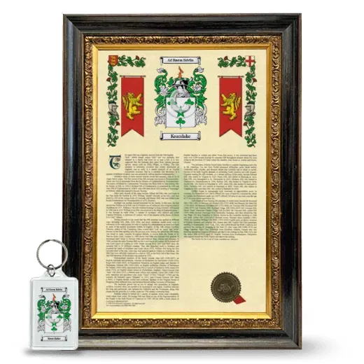 Kearslake Framed Armorial History and Keychain - Heirloom