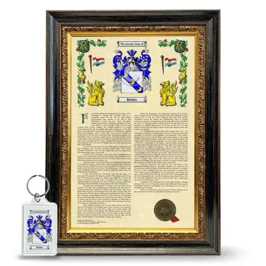 Keckes Framed Armorial History and Keychain - Heirloom