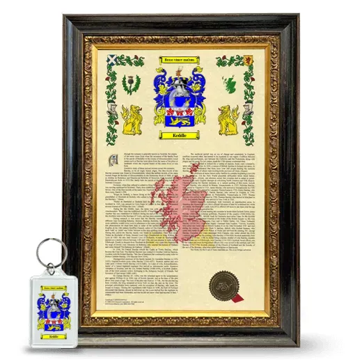 Keddle Framed Armorial History and Keychain - Heirloom