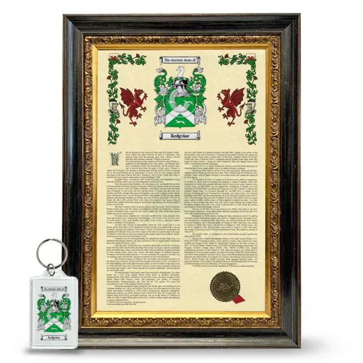 Kedgvine Framed Armorial History and Keychain - Heirloom