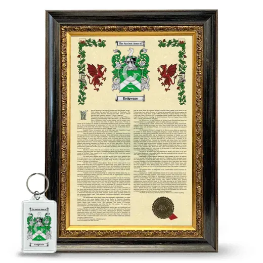 Kedgwane Framed Armorial History and Keychain - Heirloom