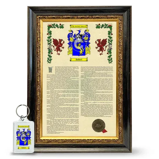 Kedwel Framed Armorial History and Keychain - Heirloom