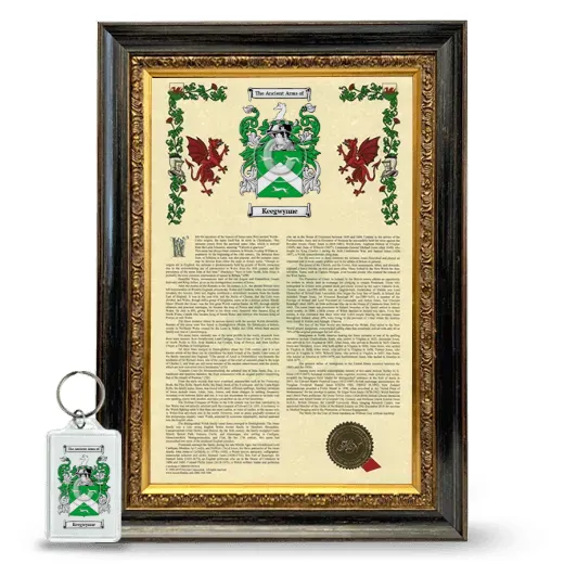 Keegwynne Framed Armorial History and Keychain - Heirloom