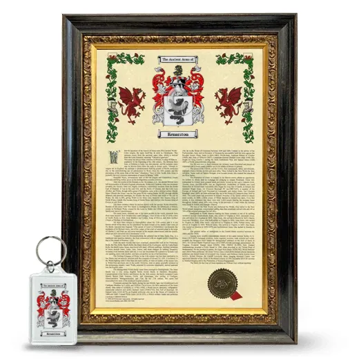 Kenarston Framed Armorial History and Keychain - Heirloom