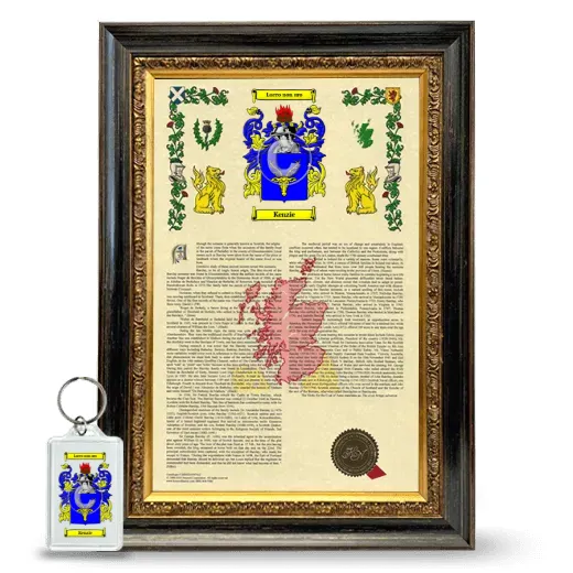 Kenzie Framed Armorial History and Keychain - Heirloom