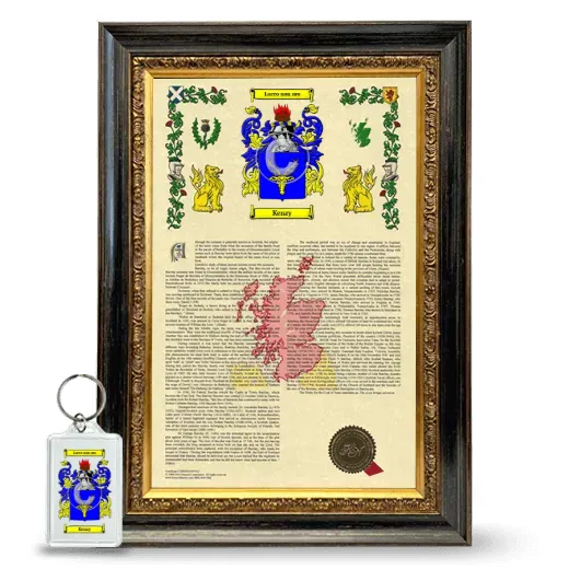 Kenzy Framed Armorial History and Keychain - Heirloom
