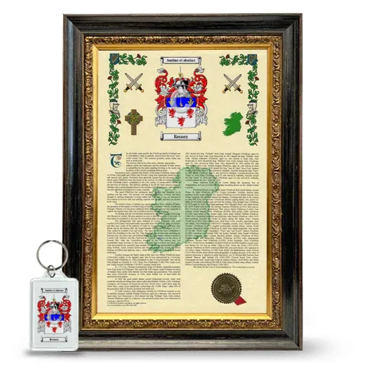 Kerney Framed Armorial History and Keychain - Heirloom