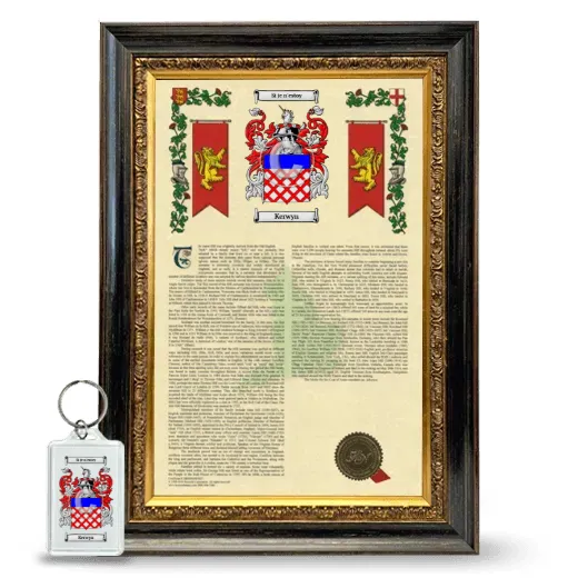 Kerwyn Framed Armorial History and Keychain - Heirloom