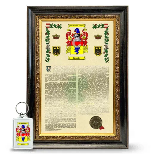 Kesseler Framed Armorial History and Keychain - Heirloom