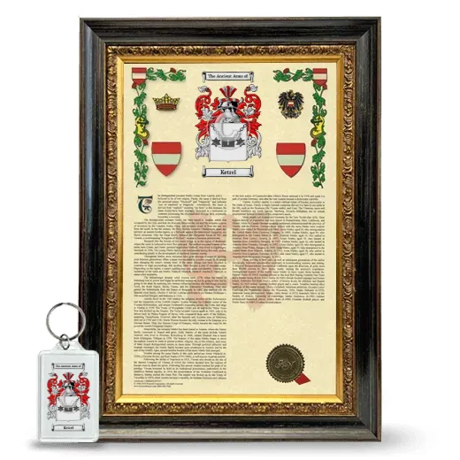 Ketrel Framed Armorial History and Keychain - Heirloom
