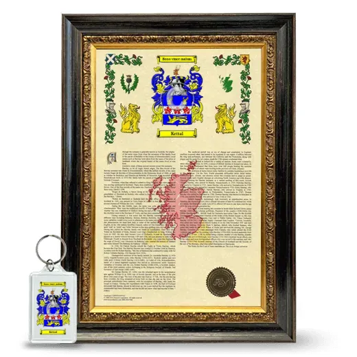 Kettal Framed Armorial History and Keychain - Heirloom