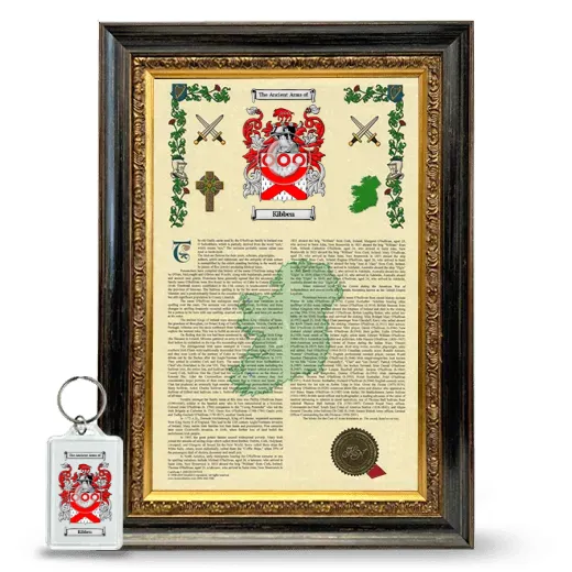 Kibben Framed Armorial History and Keychain - Heirloom