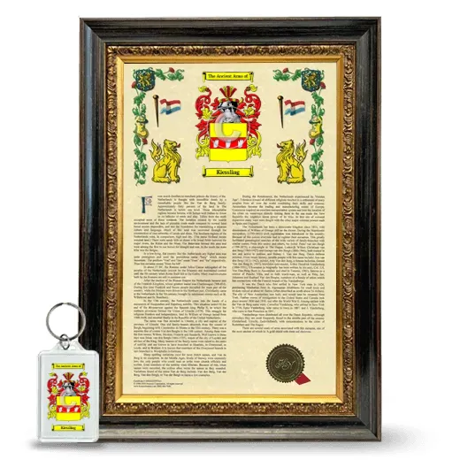Kiessling Framed Armorial History and Keychain - Heirloom