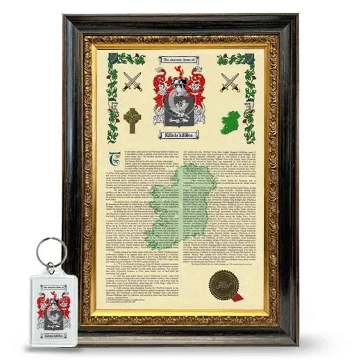 Killala'killilea Framed Armorial History and Keychain - Heirloom
