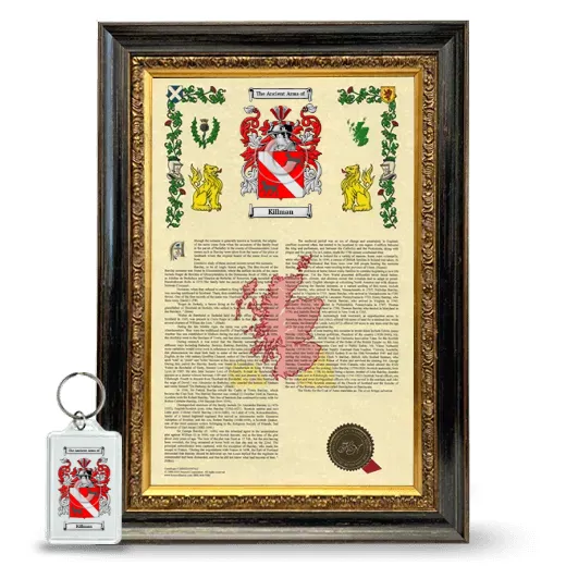 Killman Framed Armorial History and Keychain - Heirloom