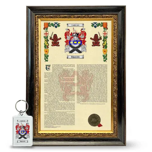 Kilpatrick Framed Armorial History and Keychain - Heirloom