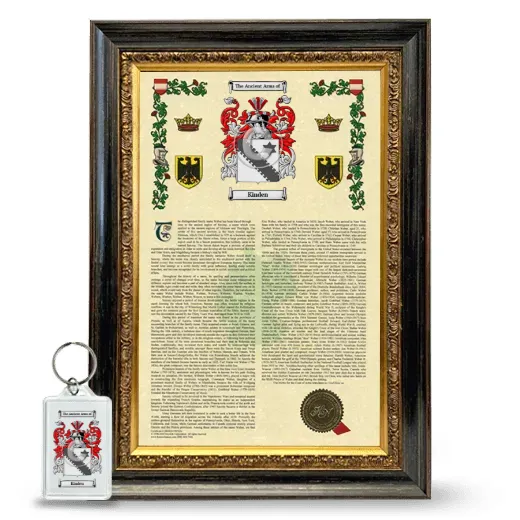 Kinden Framed Armorial History and Keychain - Heirloom