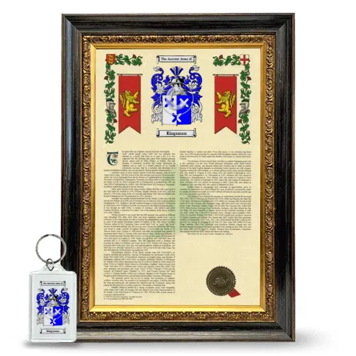 Kingsman Framed Armorial History and Keychain - Heirloom