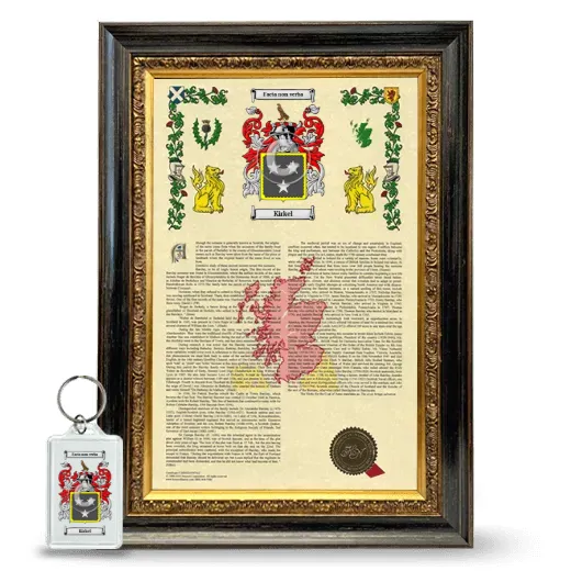Kirkel Framed Armorial History and Keychain - Heirloom