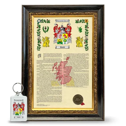 Kisech Framed Armorial History and Keychain - Heirloom