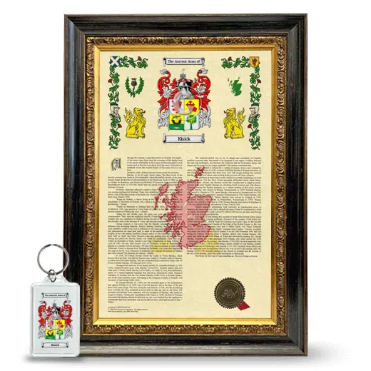 Kisick Framed Armorial History and Keychain - Heirloom
