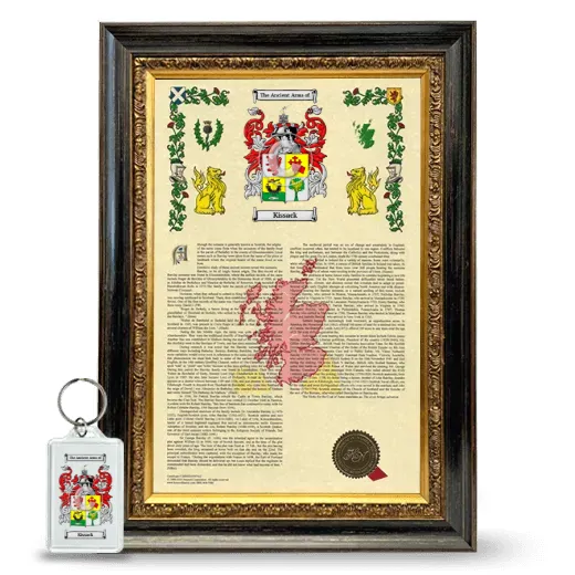 Kissack Framed Armorial History and Keychain - Heirloom