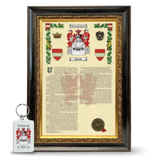 Kitterle Framed Armorial History and Keychain - Heirloom