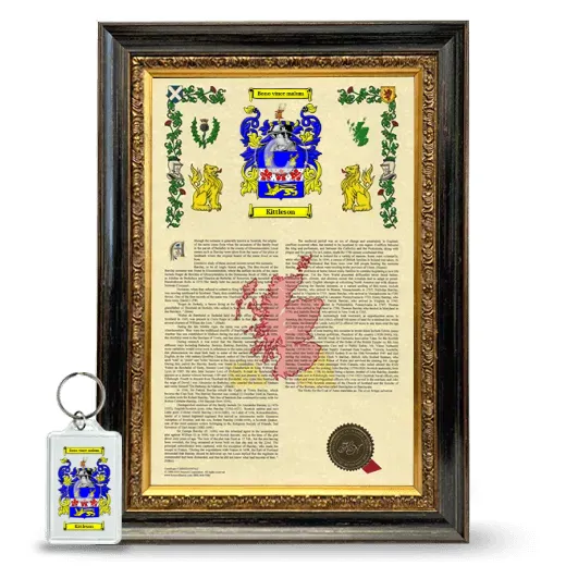 Kittleson Framed Armorial History and Keychain - Heirloom