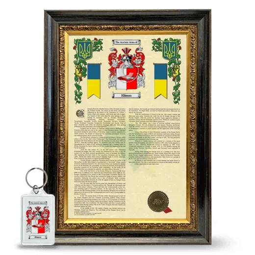 Kliman Framed Armorial History and Keychain - Heirloom