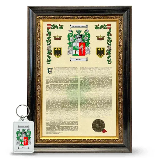 Klinck Framed Armorial History and Keychain - Heirloom