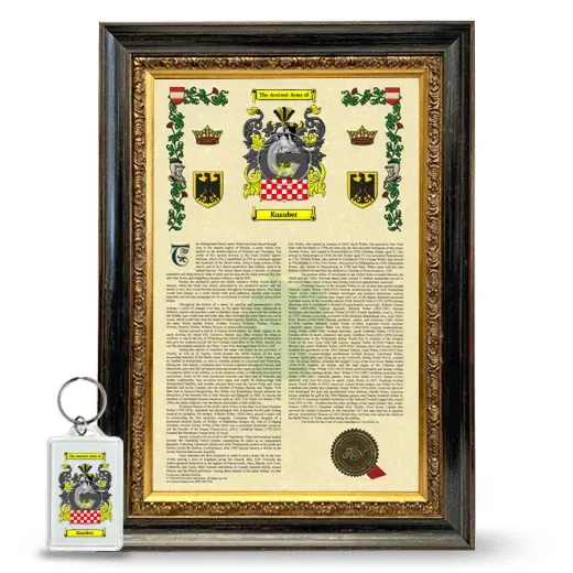 Knauber Framed Armorial History and Keychain - Heirloom