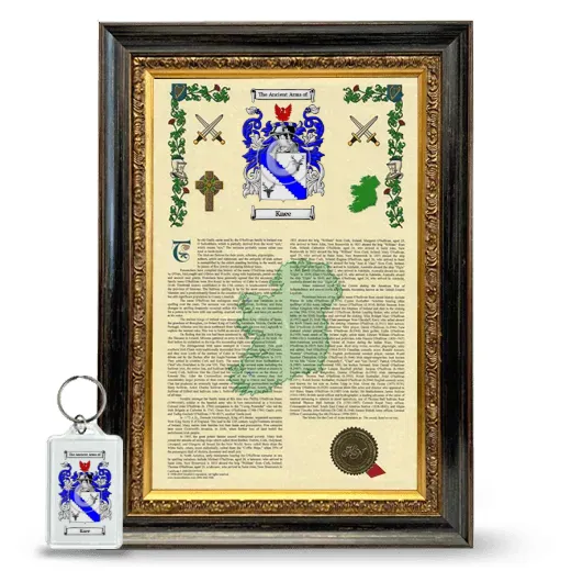 Knee Framed Armorial History and Keychain - Heirloom