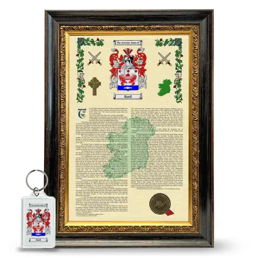 Kneil Framed Armorial History and Keychain - Heirloom