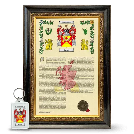 Knewel Framed Armorial History and Keychain - Heirloom