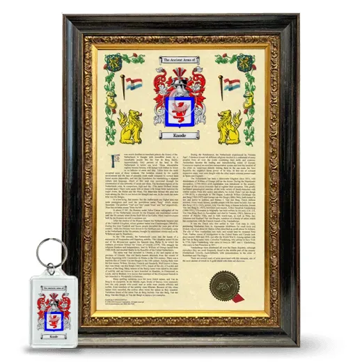 Knode Framed Armorial History and Keychain - Heirloom