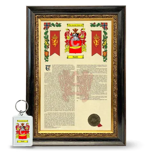 Knoth Framed Armorial History and Keychain - Heirloom