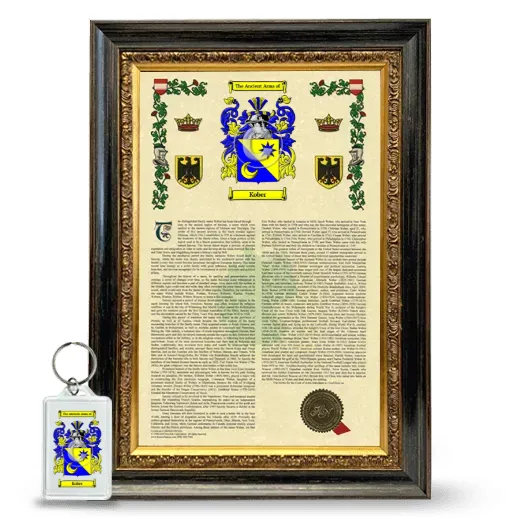 Kober Framed Armorial History and Keychain - Heirloom
