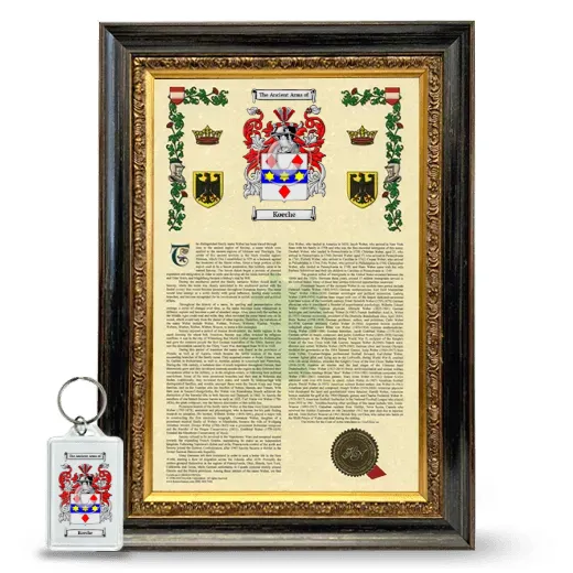 Koeche Framed Armorial History and Keychain - Heirloom