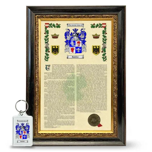 Koerber Framed Armorial History and Keychain - Heirloom