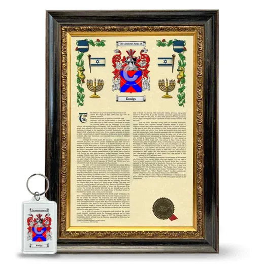 Konigs Framed Armorial History and Keychain - Heirloom