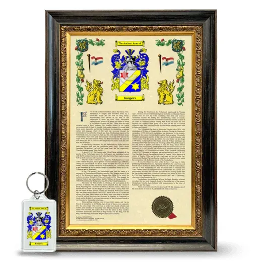 Koopers Framed Armorial History and Keychain - Heirloom