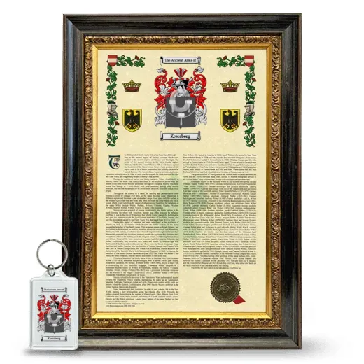 Kressberg Framed Armorial History and Keychain - Heirloom