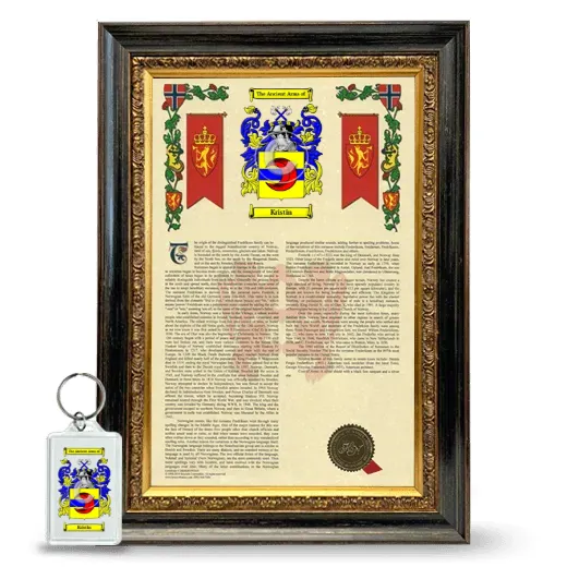 Kristin Framed Armorial History and Keychain - Heirloom