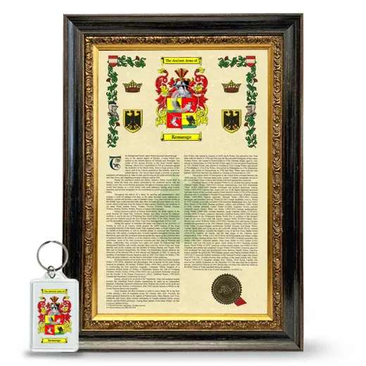 Kronauge Framed Armorial History and Keychain - Heirloom