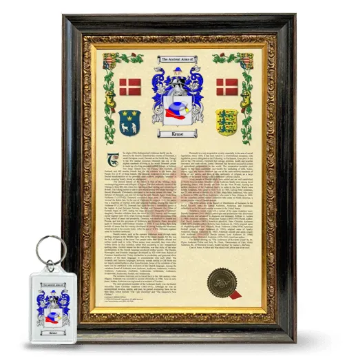 Kruse Framed Armorial History and Keychain - Heirloom