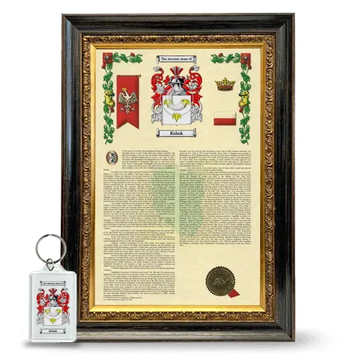 Kubak Framed Armorial History and Keychain - Heirloom