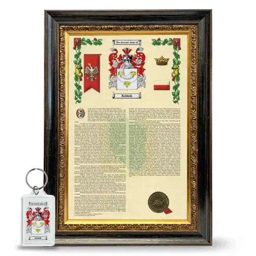 Kubicki Framed Armorial History and Keychain - Heirloom